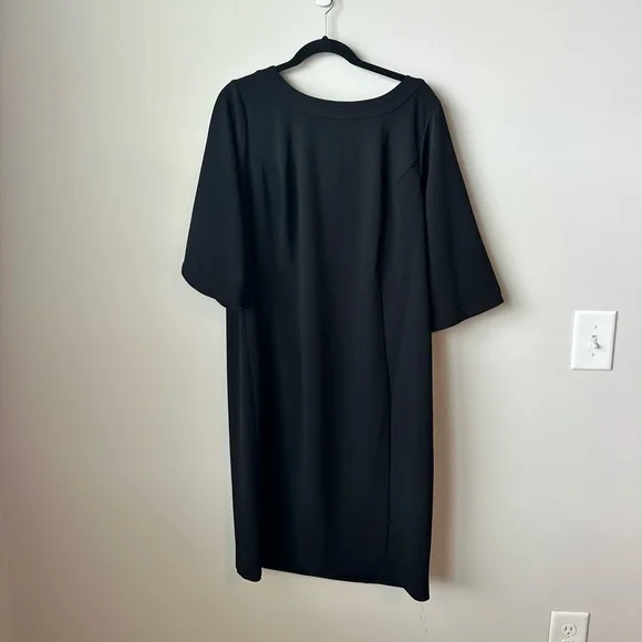black modest cocktail dress Modest Black Formal Dresses Long Sleeves Tea Length
